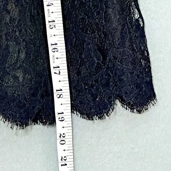 J‎ Crew Women Skirt 8 Blue Lace Black Lined A Line Mini Classic Dark Feminine - Picture 8 of 11